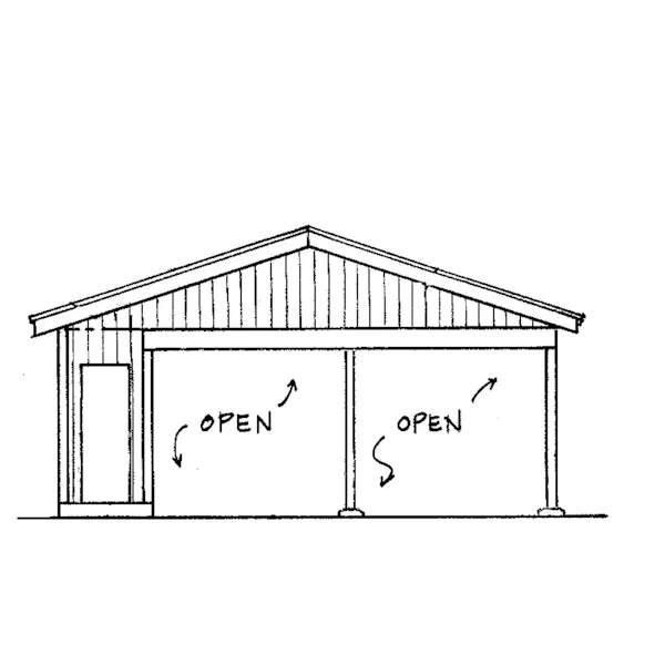 Building Plans Left Elevation - Giordana Carport With Storage 002D-6045 | House Plans and More