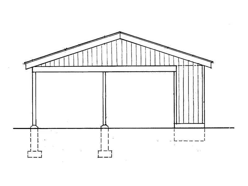 Building Plans Right Elevation - Giordana Carport With Storage 002D-6045 | House Plans and More