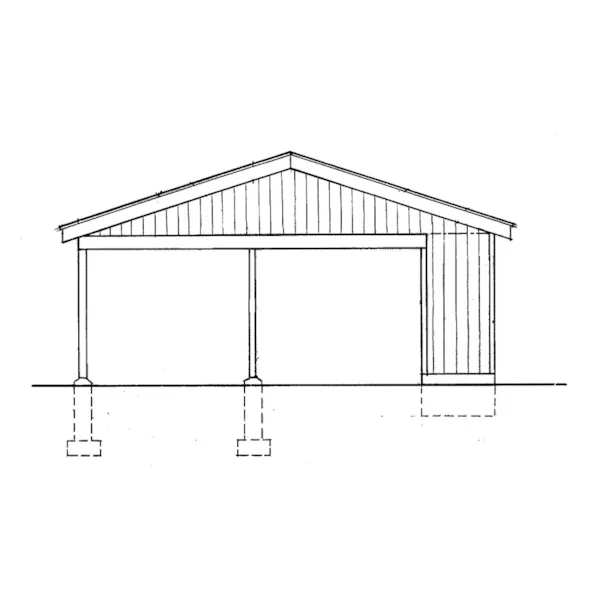 Building Plans Right Elevation - Giordana Carport With Storage 002D-6045 | House Plans and More