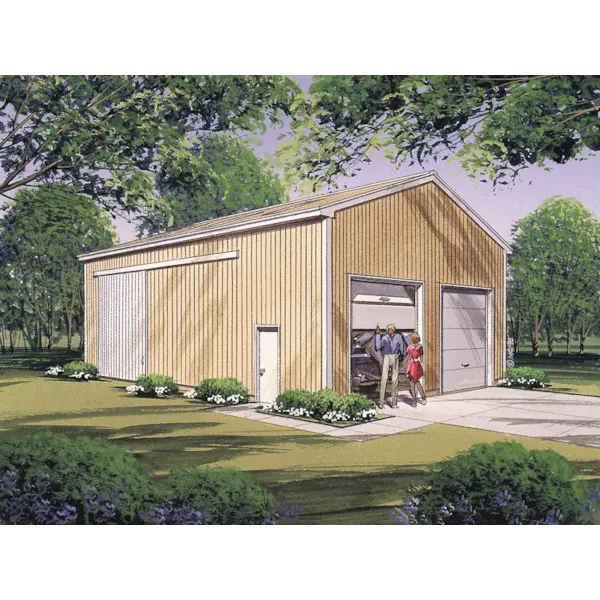 Pole-Building/Shop/Garage/ is a versatile structure with two front garage doors and sliding side doors