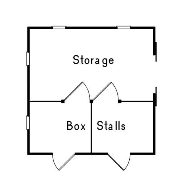 Building Plans First Floor - Barnhill Two Stall Horse Barn 002D-7521 | House Plans and More