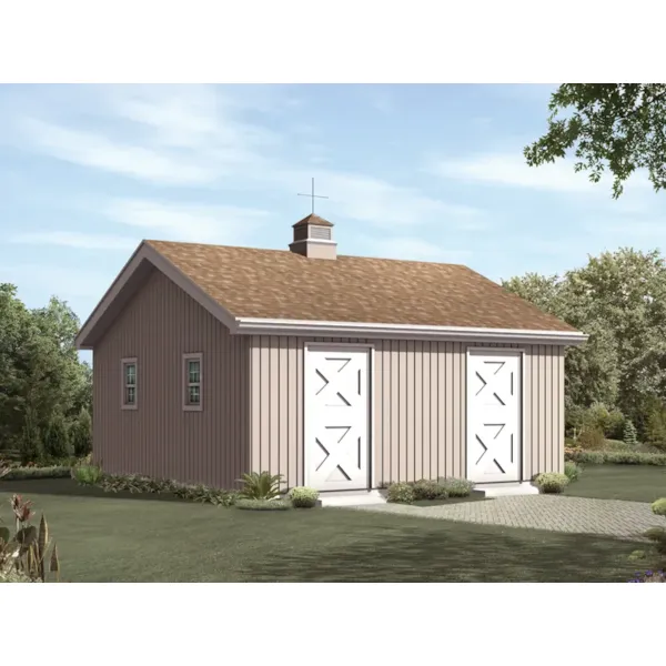 Two stall horse barn has simmple style to match any home design