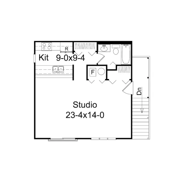 Building Plans Second Floor - Parker Studio Apartment Garage 002D-7525 | House Plans and More