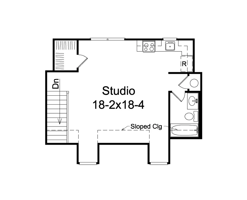 Building Plans Second Floor - Justine Creek Studio Garage 002D-7526 | House Plans and More