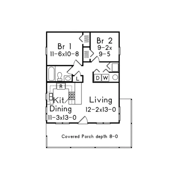 A-Frame House Plan First Floor - Edgebriar Cabin Home 002D-7531 | House Plans and More