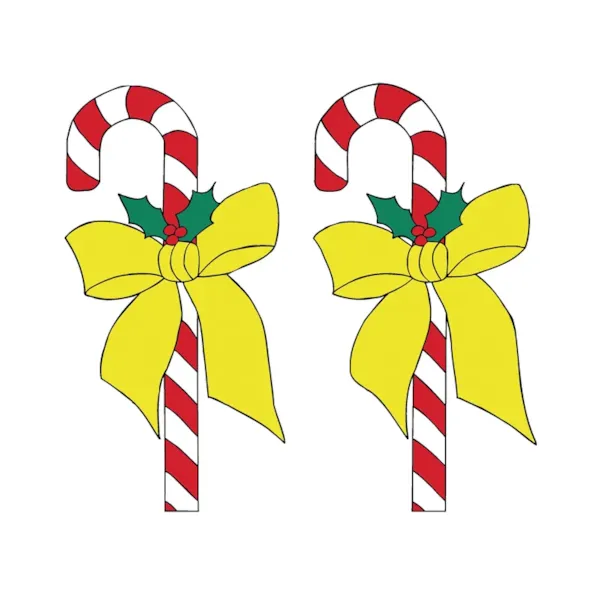 Two candy cane yard art patterns