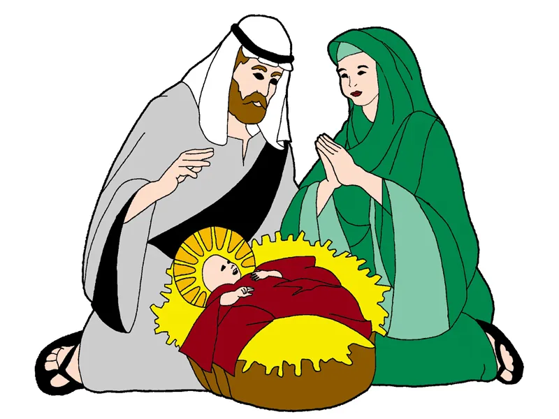Mary, Joseph and Jesus pattern ideal for nativity scene