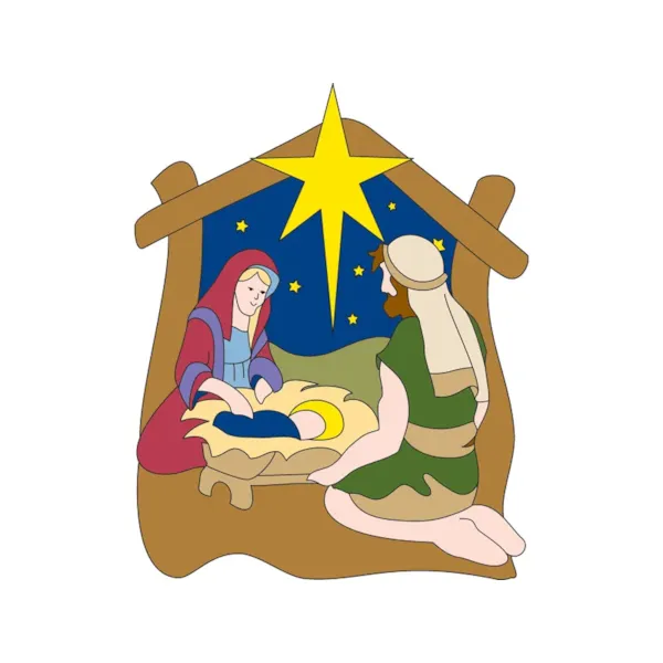 One pattern allows you to display a simple religious nativity scene