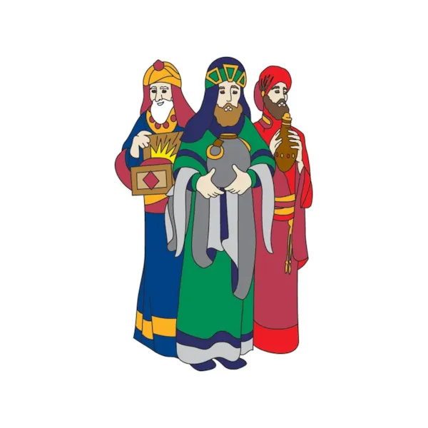 Three wise kings are colorful additions to your nativity scene