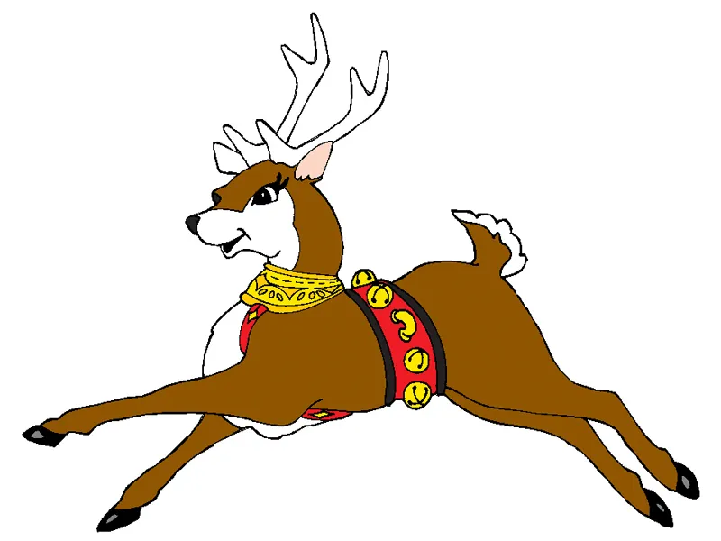 The flying deer with legs out coordinates well with the Santa flying sleigh