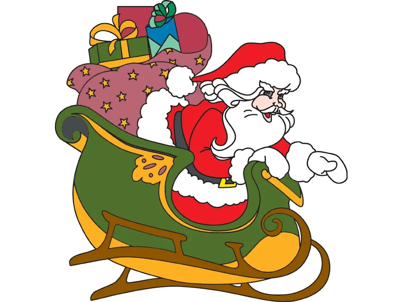 The Santa sleigh can be arranged with the reinderr patterns for an entire Santa sleigh scene