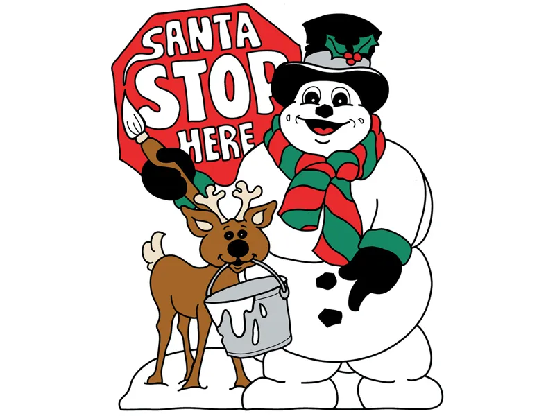 Santa stop sign is a festive winter decoration