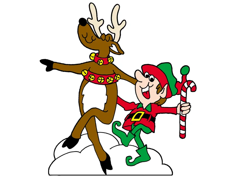 The reindeer and elf dancing pattern are fun and festive
