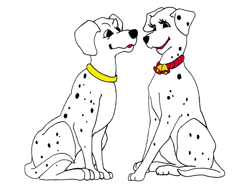 Mr. and Mrs. Spotted Dog is reminiscent of 101 Dalmatians