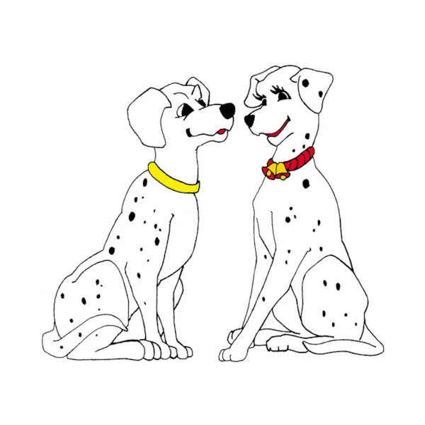 Mr. and Mrs. Spotted Dog is reminiscent of 101 Dalmatians