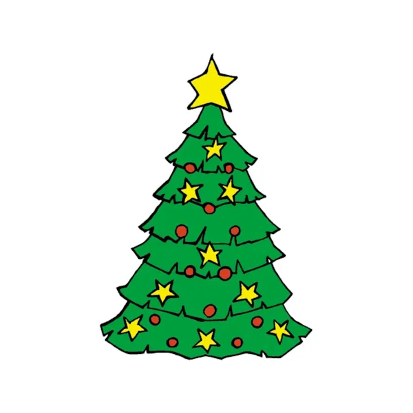 Christmas tree yard ary pattern is colorful and bright