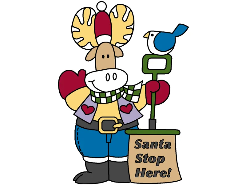 The Santa stop moose pattern is a rustic and fun greeting for your front yard