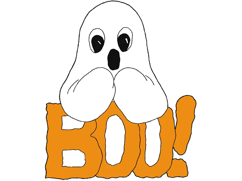 Boo ghost promises to thrill the treat-or-treaters with its fun greeting