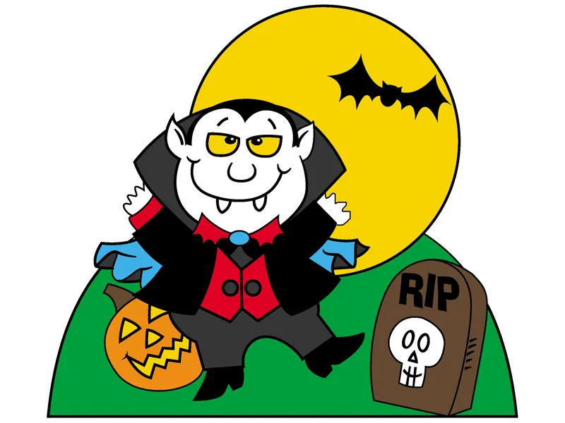 Vampire at tombstone yard art pattern has great fun and style