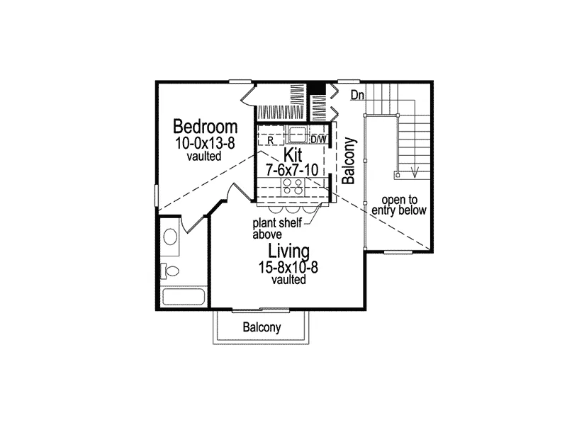 Modern House Plan Second Floor - Alpine Apartment Garage 007D-0027 | House Plans and More