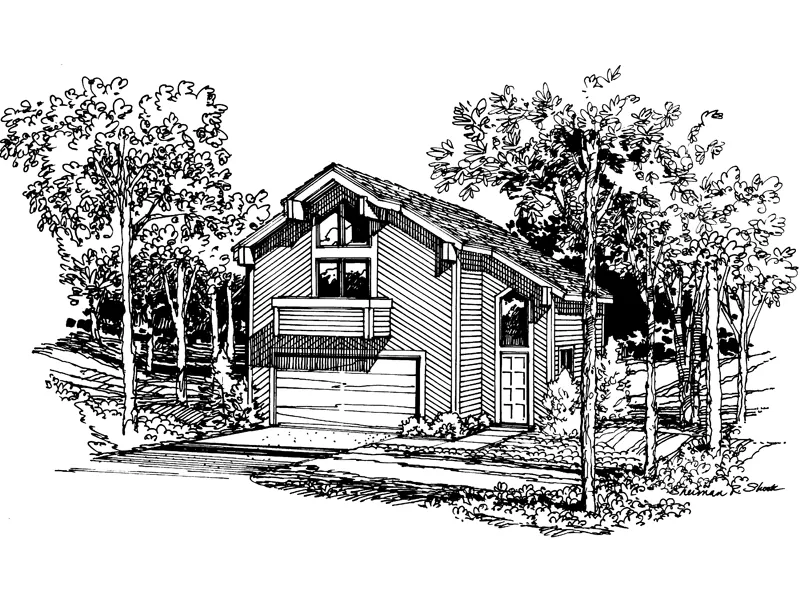 Lake House Plan Front Image of House - Alpine Apartment Garage 007D-0027 | House Plans and More