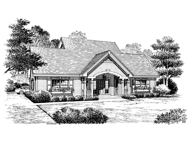 Cabin & Cottage House Plan Front Image of House - Dunhill Apartment Garage 007D-0144 | House Plans and More