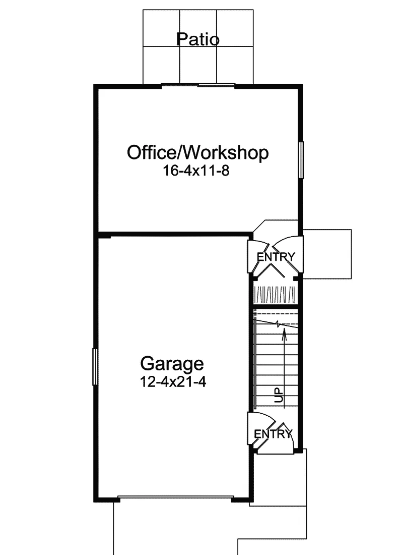 Saltbox House Plan First Floor - Newton Park Apartment Garage 007D-0188 | House Plans and More