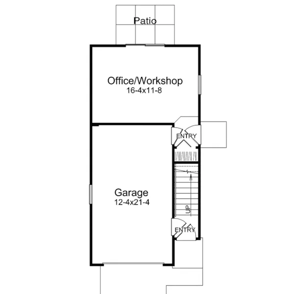 Saltbox House Plan First Floor - Newton Park Apartment Garage 007D-0188 | House Plans and More