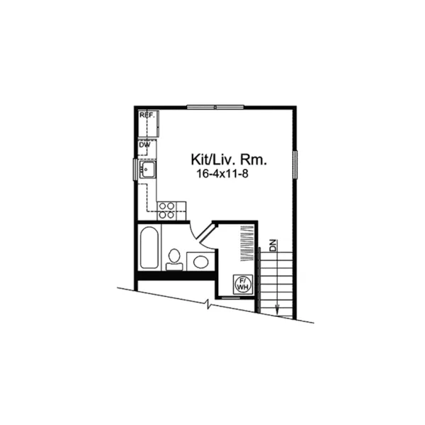 Saltbox House Plan Second Floor - Newton Park Apartment Garage 007D-0188 | House Plans and More