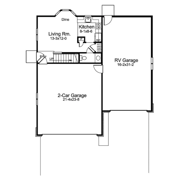 Vacation House Plan First Floor - Stonetrail Apartment Garage 007D-0189 | House Plans and More