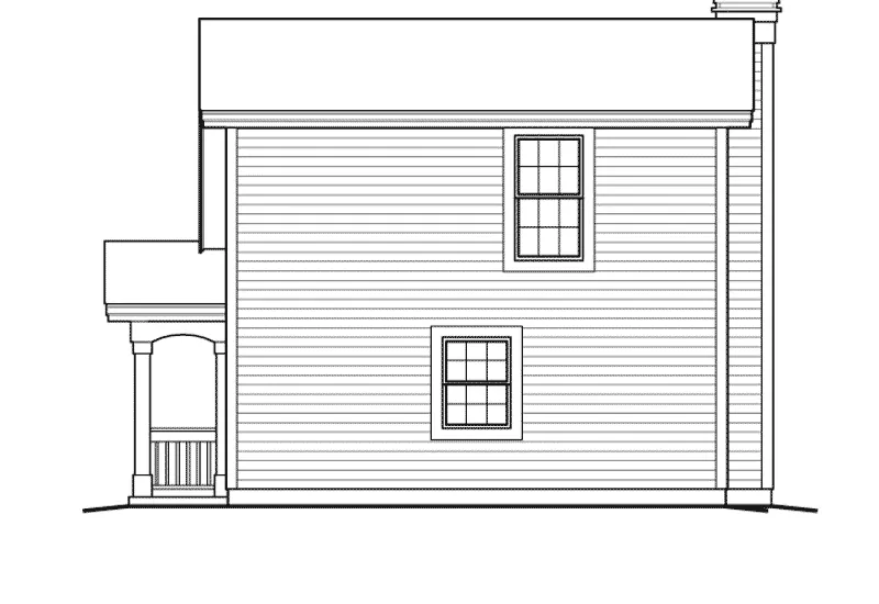 Saltbox House Plan Rear Elevation - Pinewood Apartment Garage 007D-0191 | House Plans and More