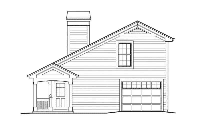 Saltbox House Plan Right Elevation - Pinewood Apartment Garage 007D-0191 | House Plans and More