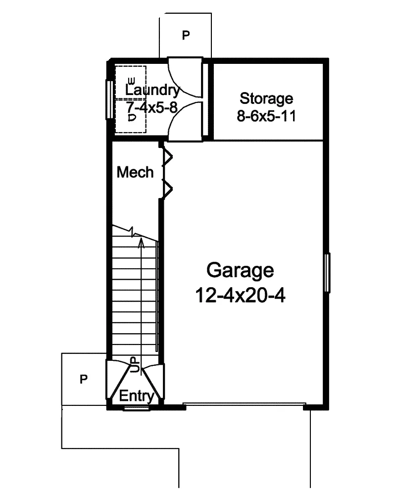Country House Plan First Floor - Pinegrove Apartment Garage 007D-0195 | House Plans and More