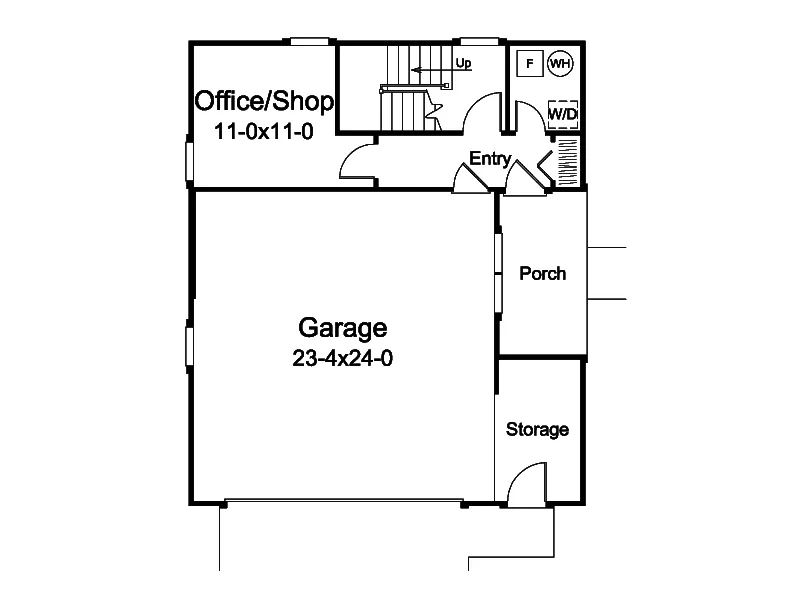 Sunbelt House Plan First Floor - Fresno Bay Apartment Garage 007D-0242 | House Plans and More