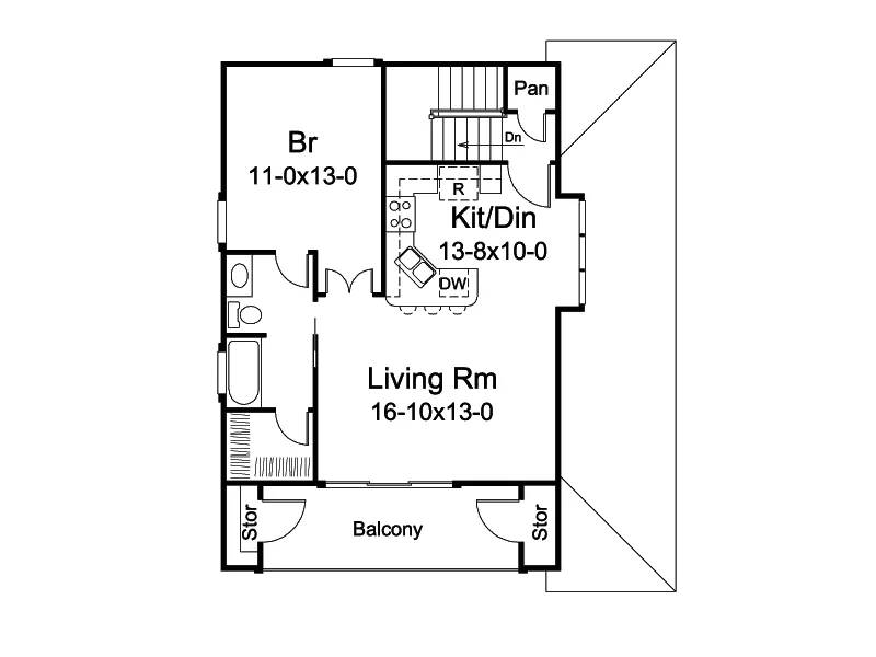 Sunbelt House Plan Second Floor - Fresno Bay Apartment Garage 007D-0242 | House Plans and More