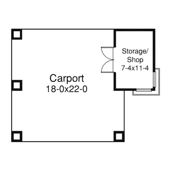 Building Plans First Floor - Gilana Carport With Storage 009D-6004 | House Plans and More