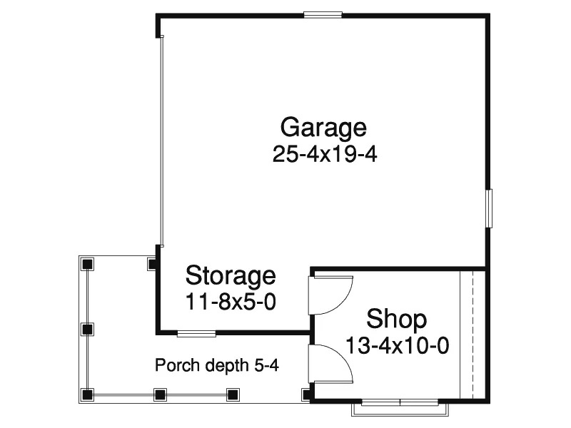 Building Plans First Floor - Kerry 2-Car Garage With Shop 009D-6005 | House Plans and More