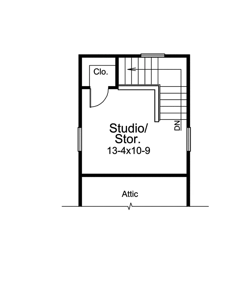 Building Plans Second Floor - Kaylee Studio Garage 009D-6013 | House Plans and More