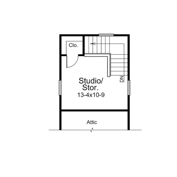 Building Plans Second Floor - Kaylee Studio Garage 009D-6013 | House Plans and More