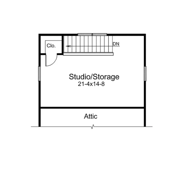 Building Plans Second Floor - Cagney Studio Two-Car Garage 009D-6014 | House Plans and More