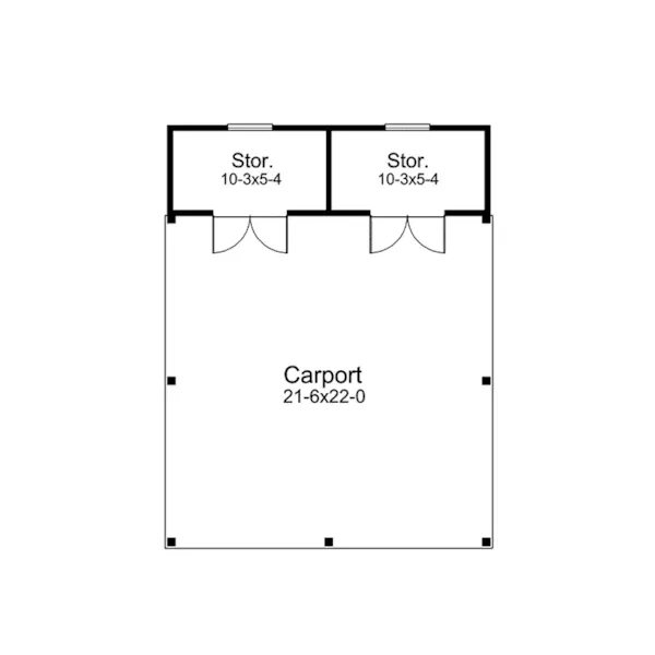 Building Plans First Floor - Glenna 2-Car Carport 009D-6015 | House Plans and More