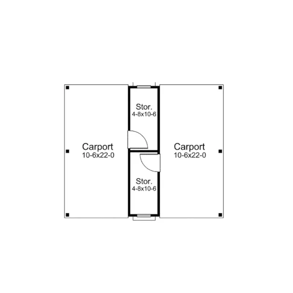 Building Plans First Floor - Gloria 2-Car Carport 009D-6016 | House Plans and More