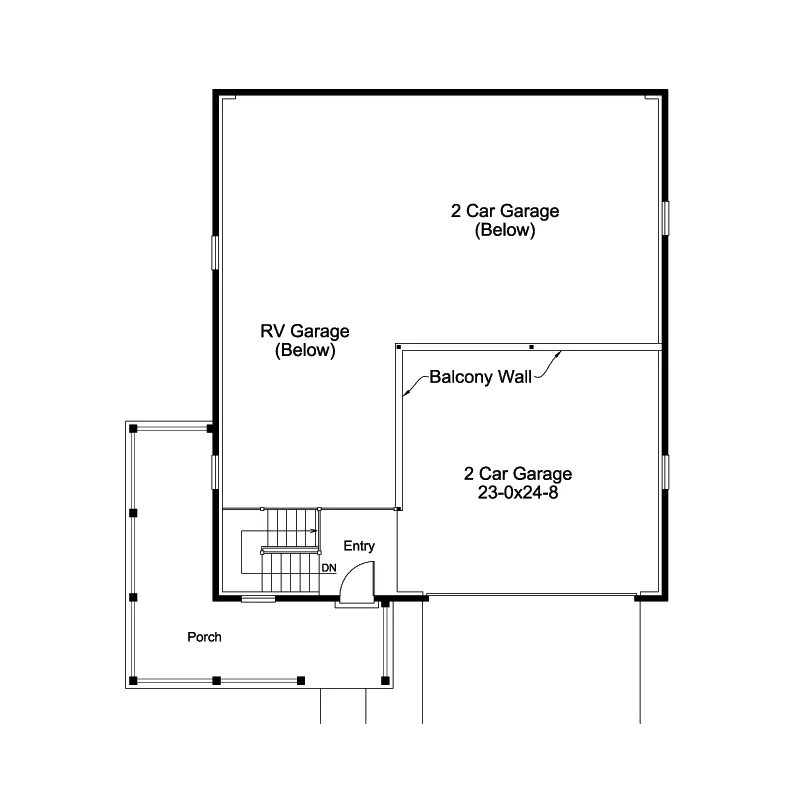 Building Plans First Floor - Luisa Storage And Large Garage 009D-6019 | House Plans and More