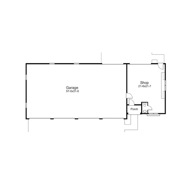 Building Plans First Floor - Rainey Six Car Garage And Shop 009D-7518 | House Plans and More