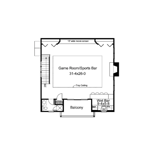 Building Plans Second Floor - Sarina Bar And Movie Theater 009D-7522 | House Plans and More