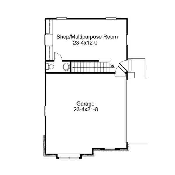 Building Plans First Floor - Sabina Garage With Shop 009D-7523 | House Plans and More