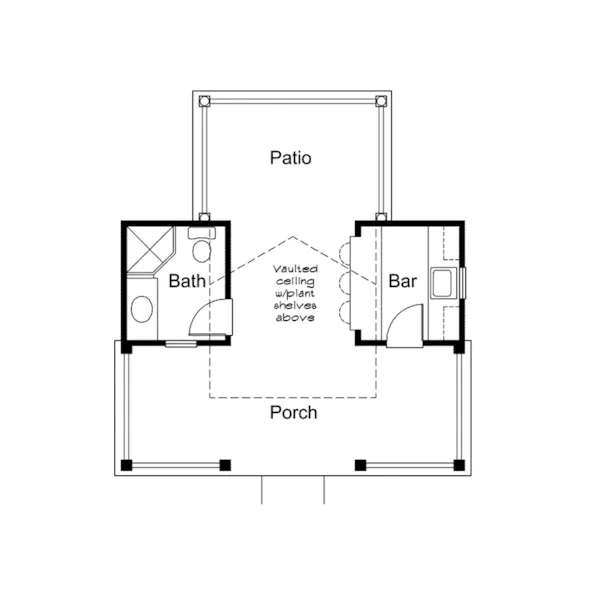 Building Plans First Floor - Summerville Pool Cabana 009D-7524 | House Plans and More