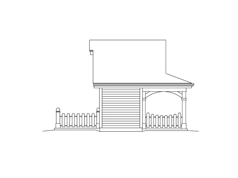 Building Plans Left Elevation - Summerville Pool Cabana 009D-7524 | House Plans and More