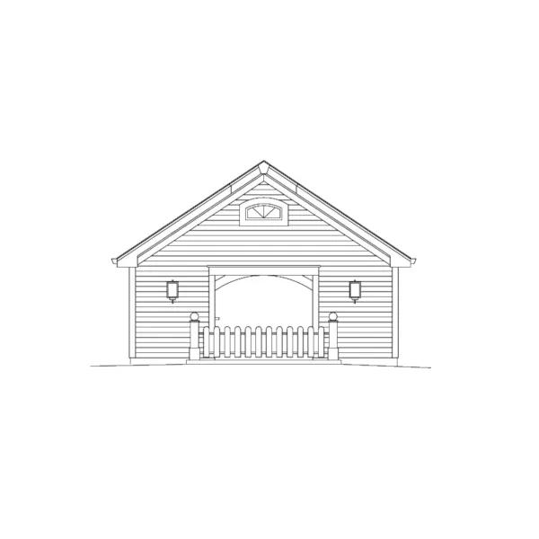 Building Plans Rear Elevation - Summerville Pool Cabana 009D-7524 | House Plans and More