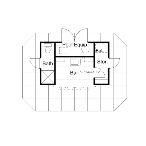 Building Plans First Floor - Coolwater Pool Cabana With Bar 009D-7525 | House Plans and More